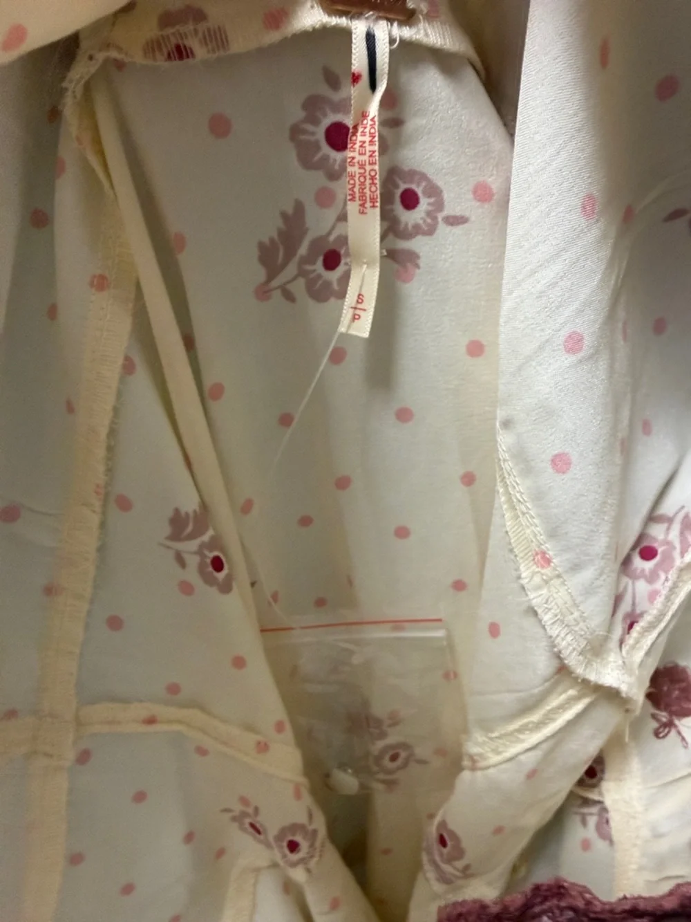 Free People Cream Midi Dress with Pink Floral Lace